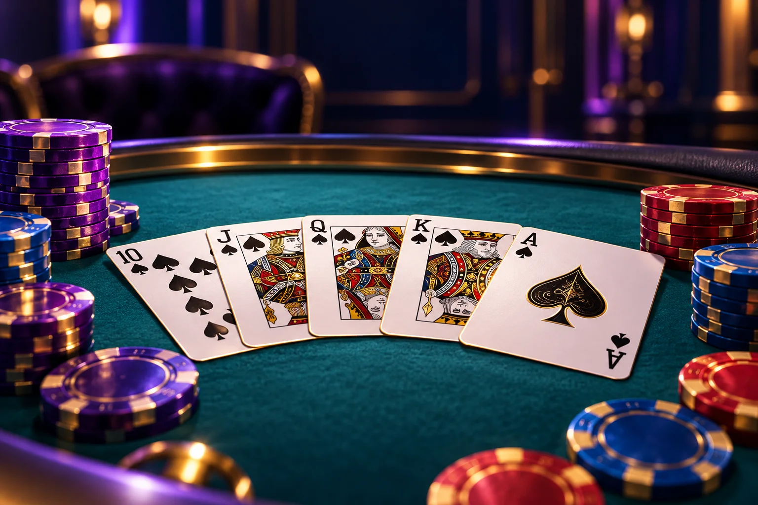 Illustrative poker cards and chips